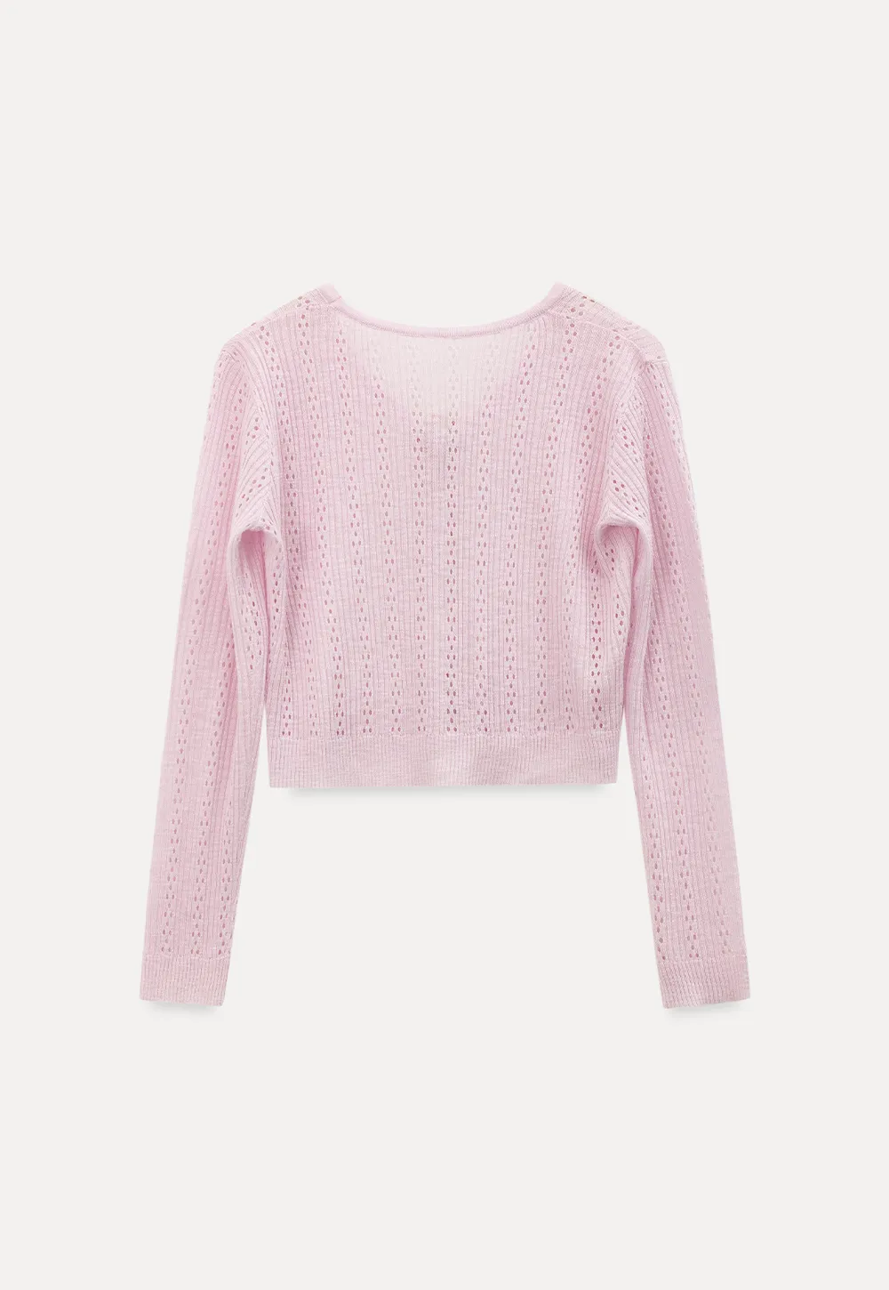 V Neck Cropped Knit Cardigan with Floral Button