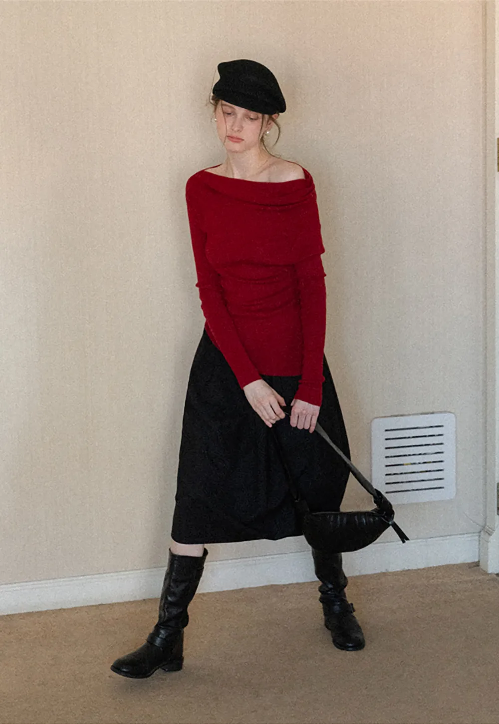 Elegant Pleated Midi Skirt with Flared Design