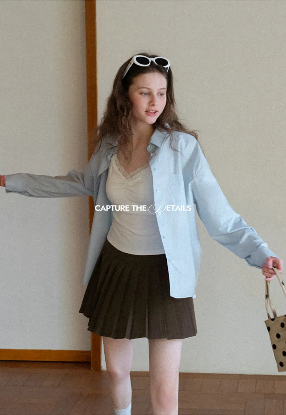 Lace Trimmed V Neck Camisole with Ruched Detail