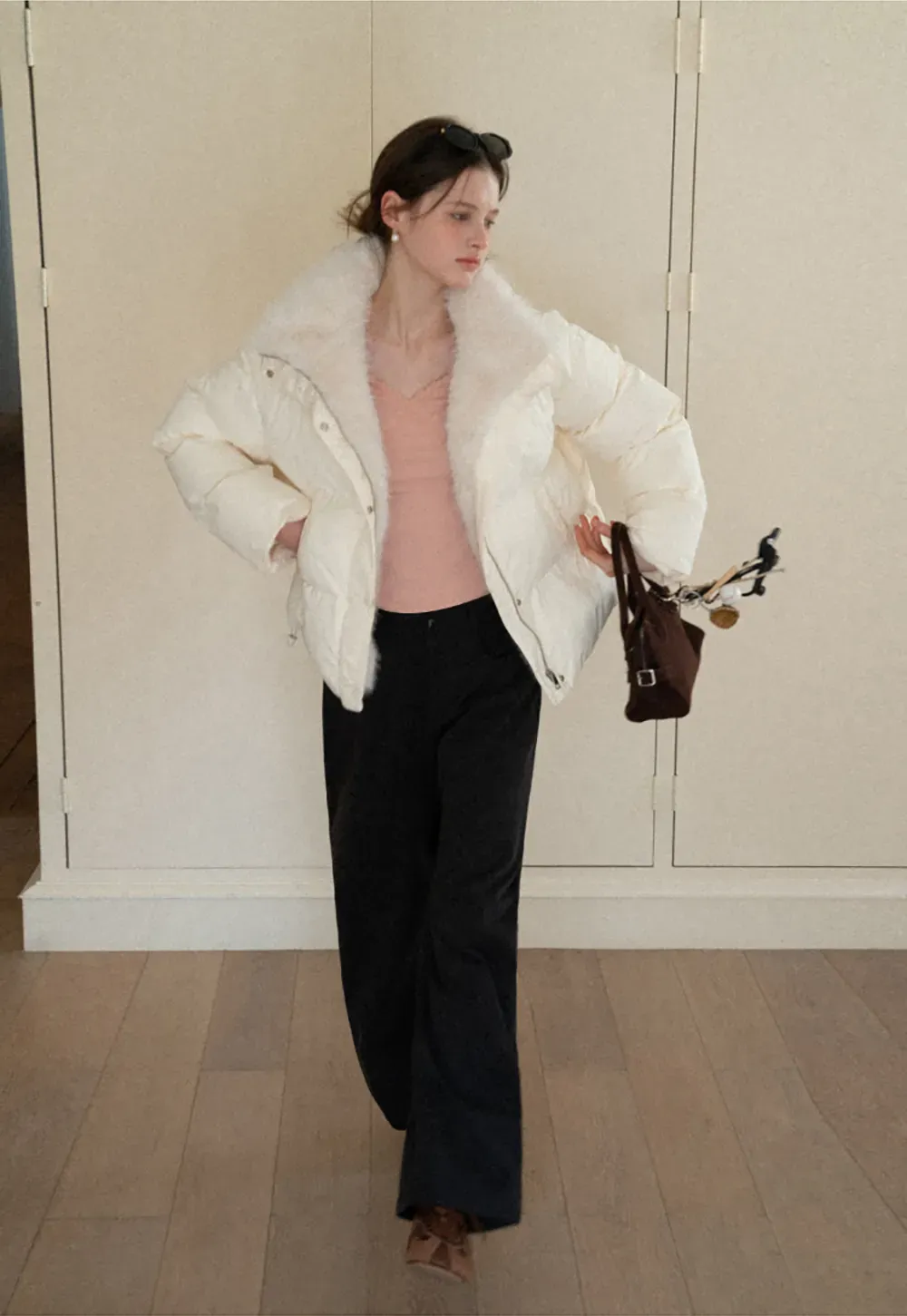 Fur Collar Puffy Short Jacket