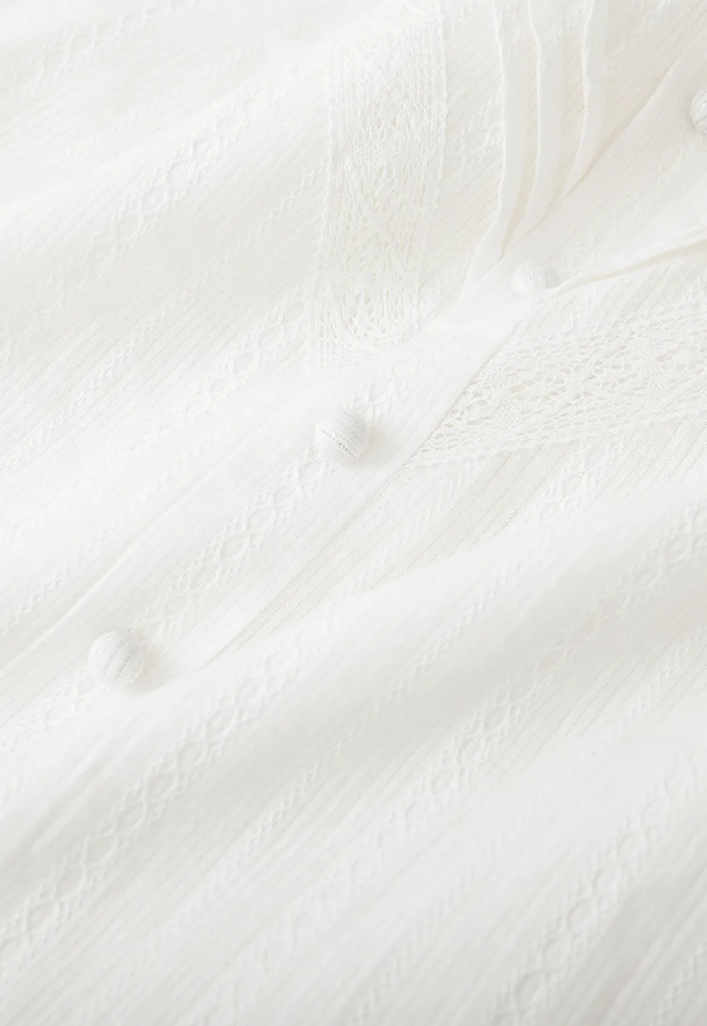 V neck long sleeve tiered dress with lace trim