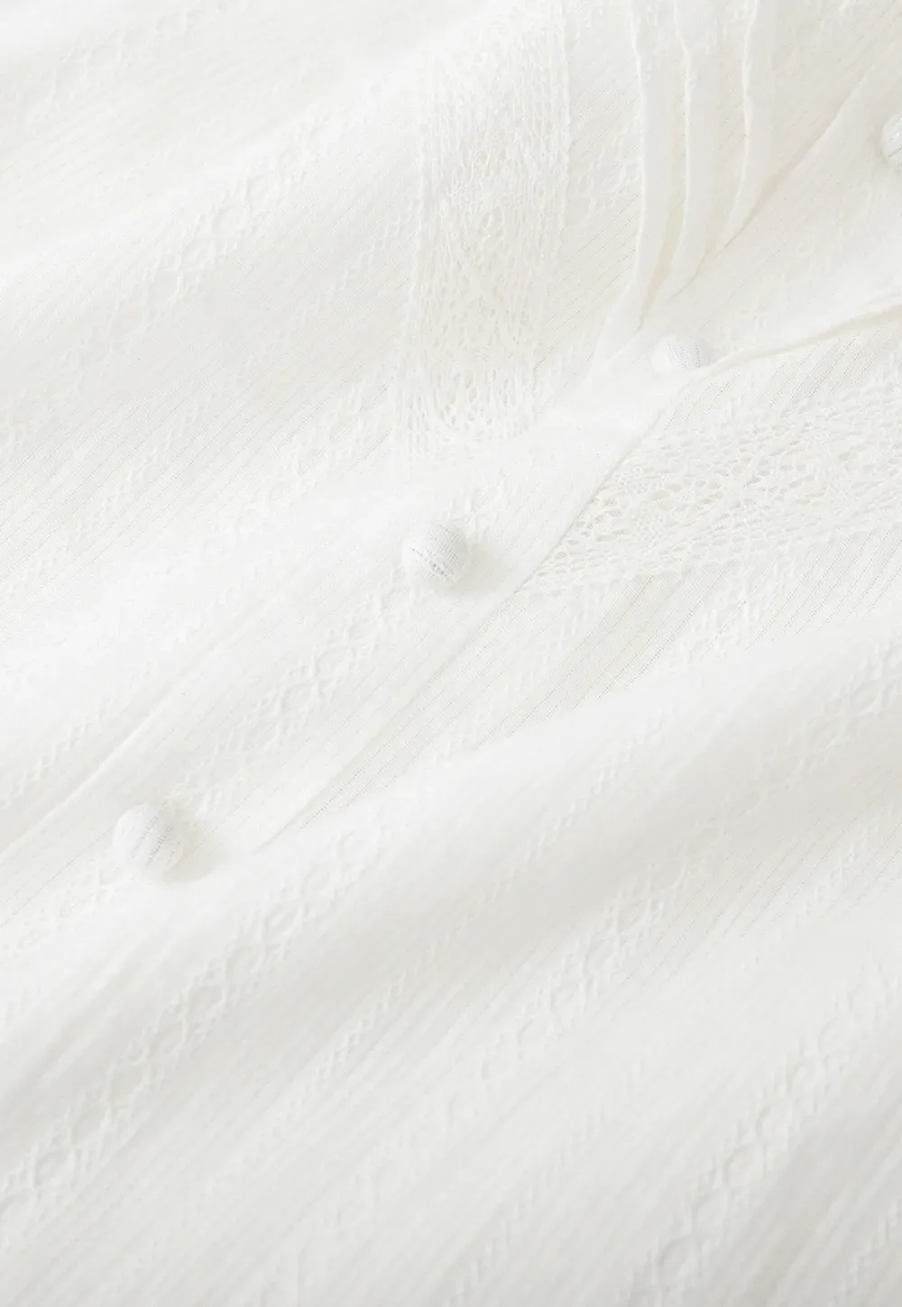 V neck long sleeve tiered dress with lace trim