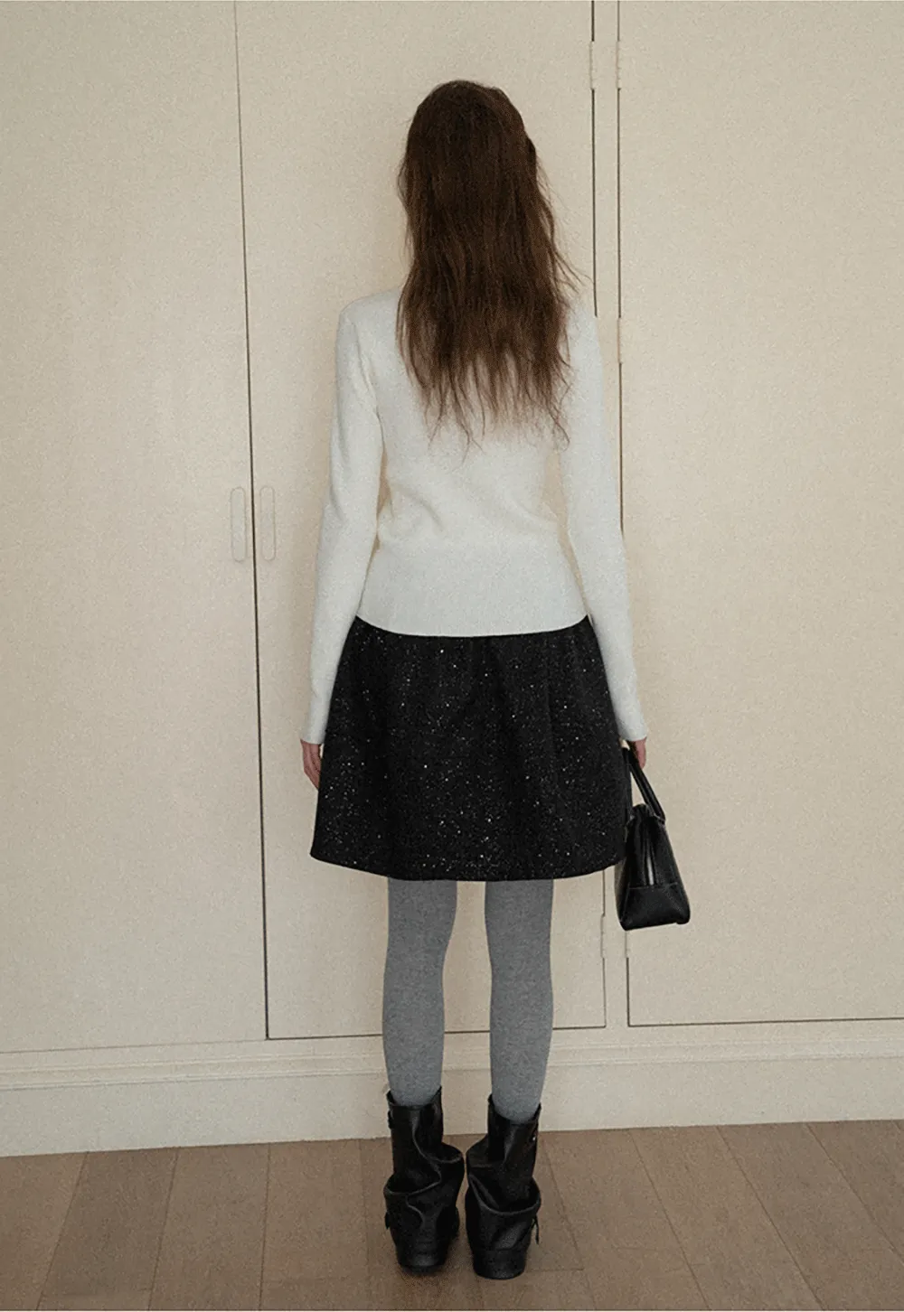 Sparkle Flare Skirt with Elastic Waist