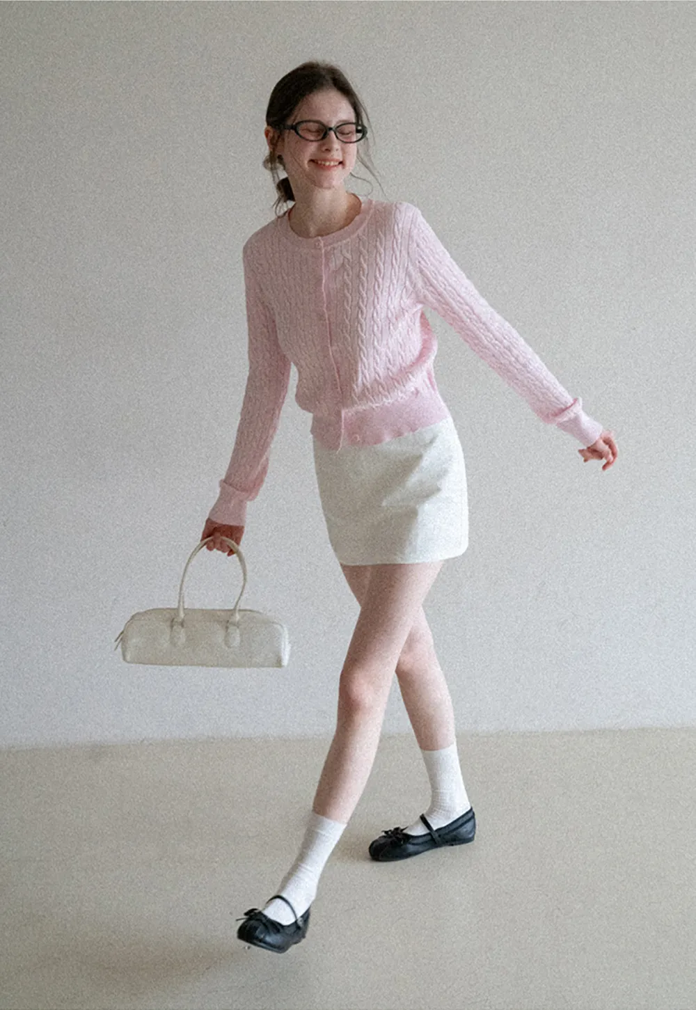 A-line mini skirt with clean lines and simple design