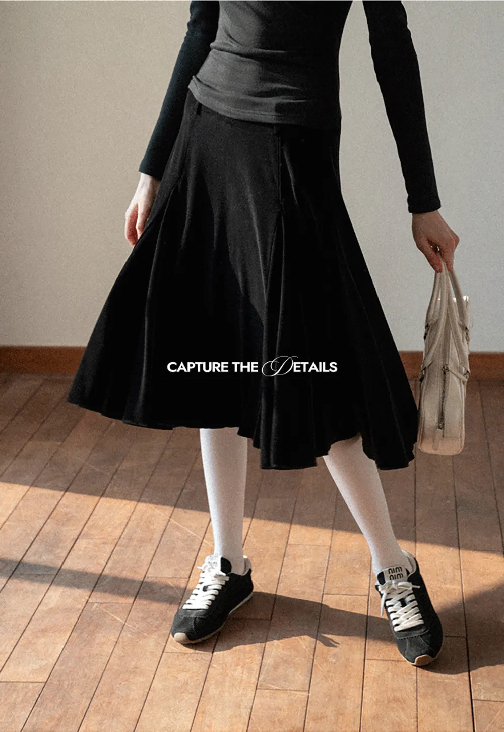 Velvet Pleated Mini Skirt