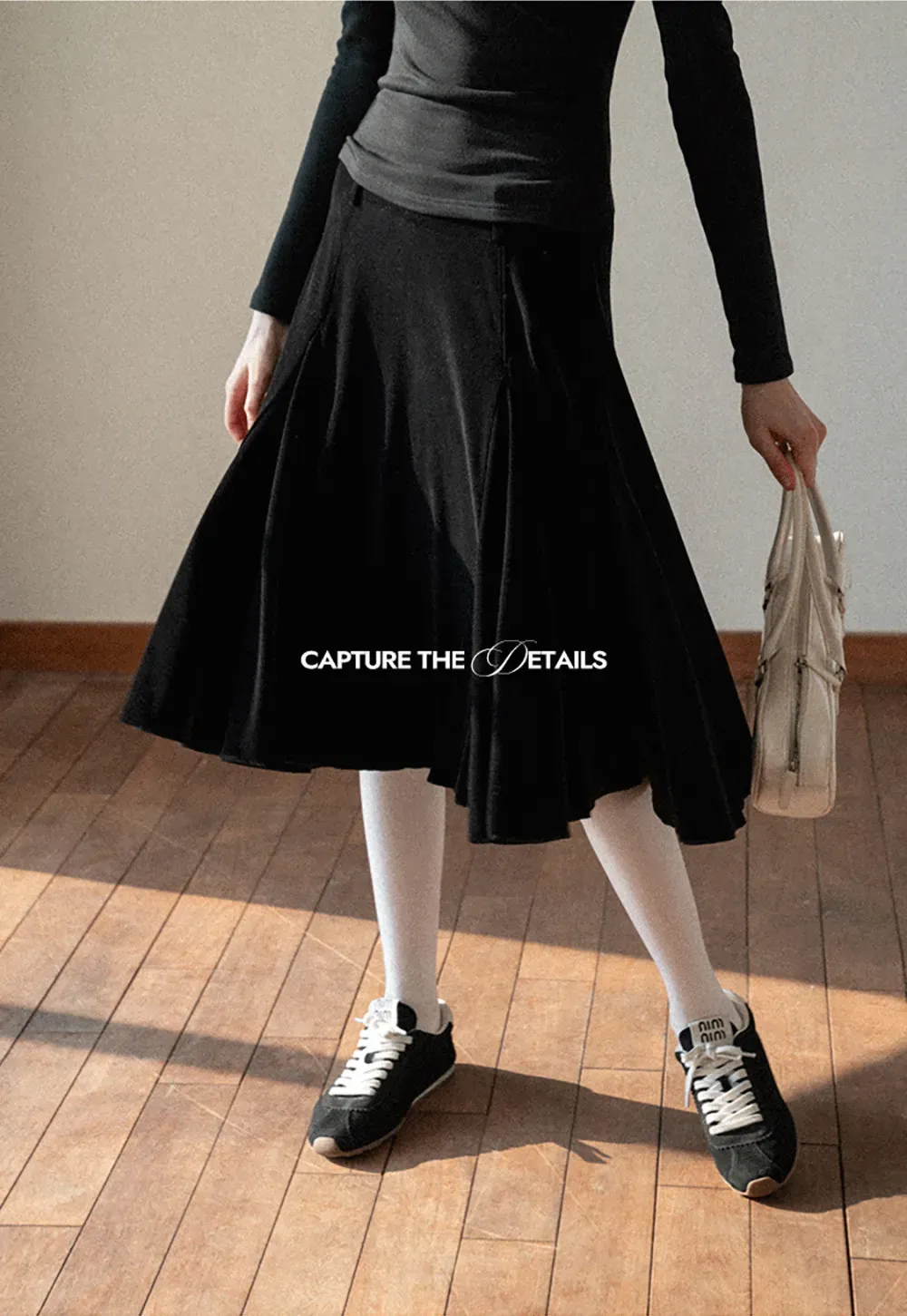 Velvet Pleated Mini Skirt