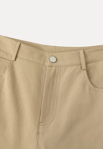 Wide Leg Casual Pants with Back Pockets