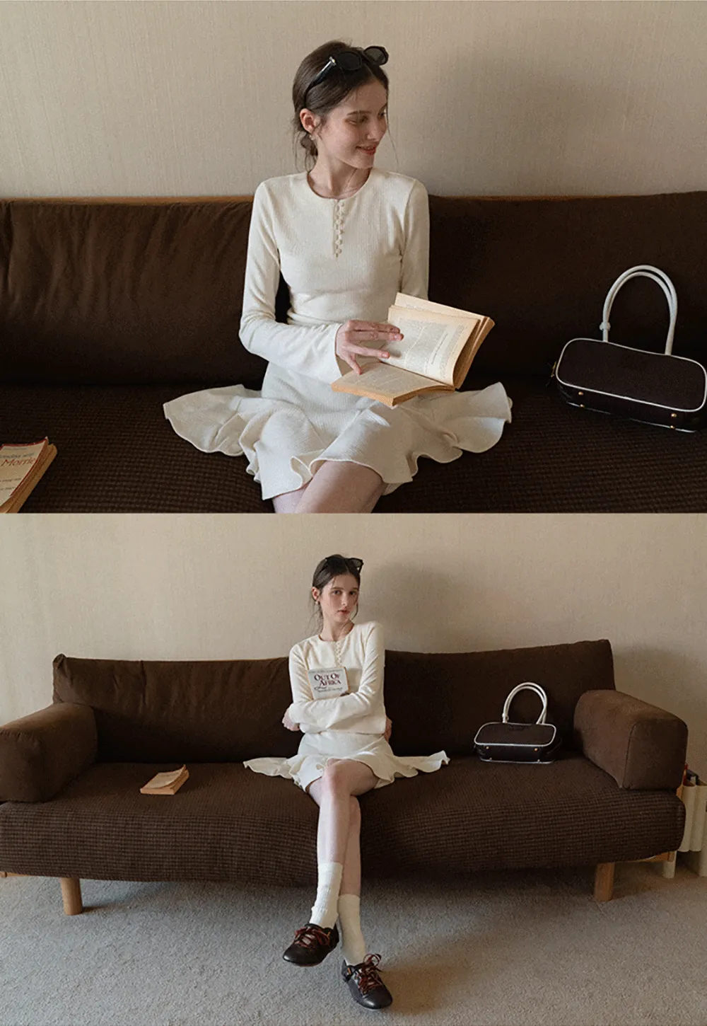 Elegant Flared Sleeve Mini Dress with Ruffle Hem