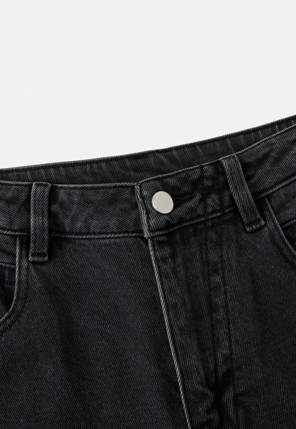 High-Waisted Black Wide-Leg Denim Jeans