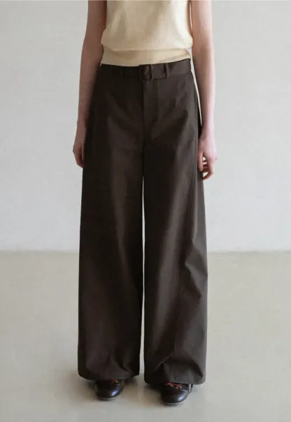 Wide Leg Casual Pants with Belted Waist