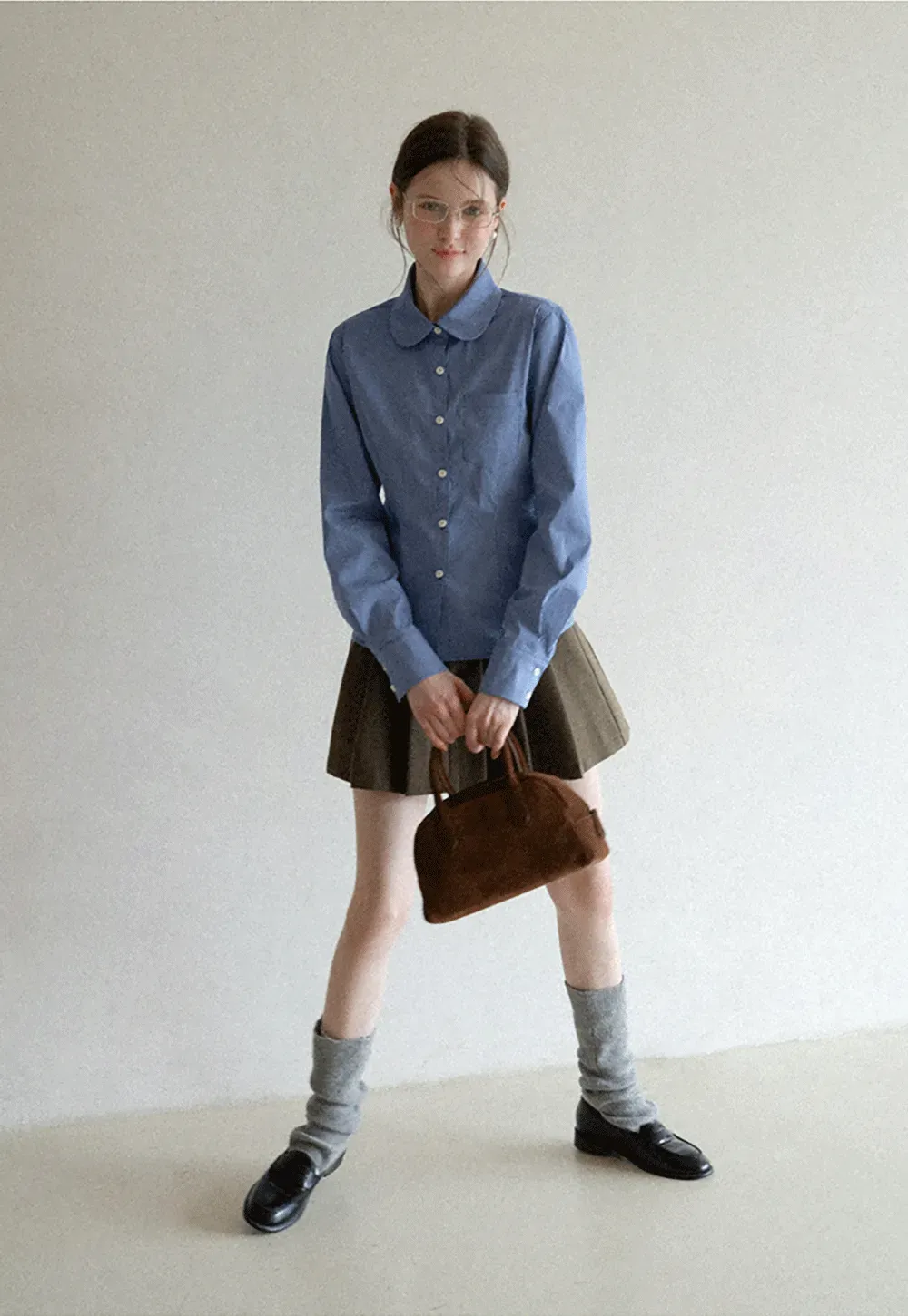 Pleated Mini Skirt with Belt Detail