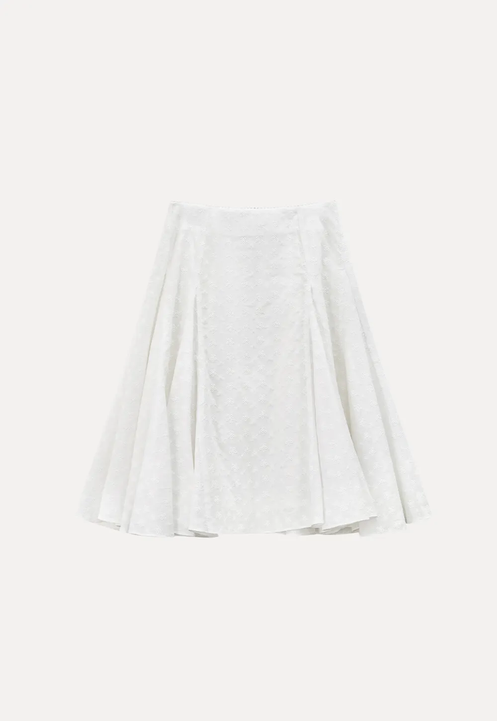 Flared pleated skirt with subtle texture