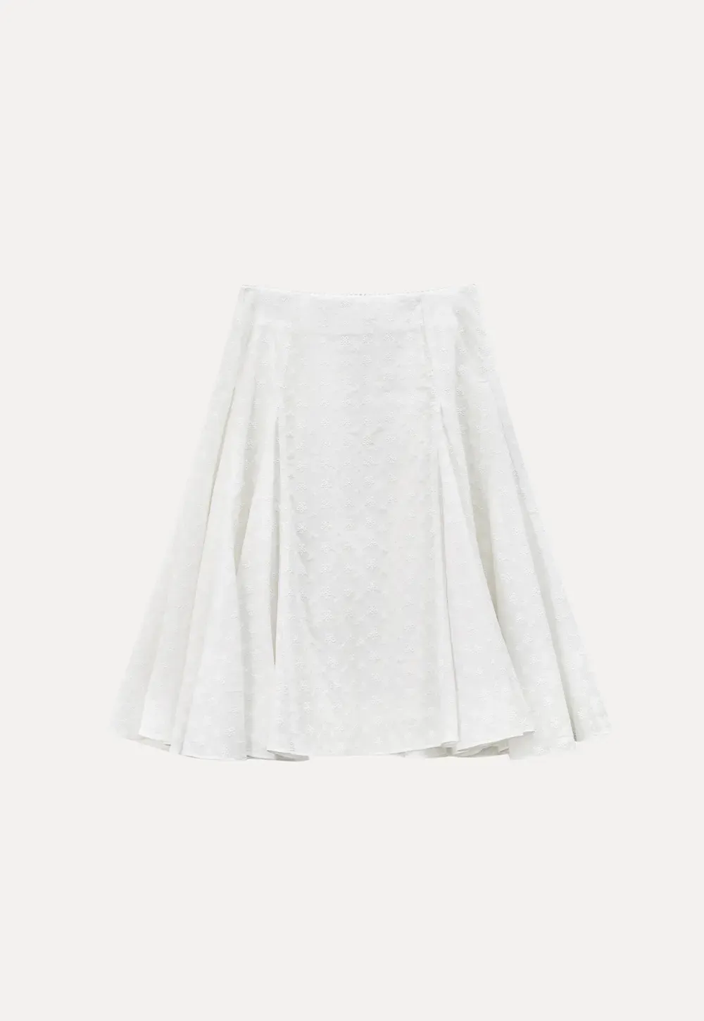 Flared pleated skirt with subtle texture