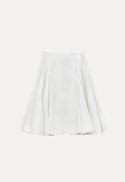 Flared pleated skirt with subtle texture