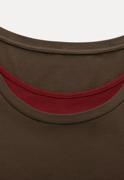 Long Sleeve Round Neck Top Simple Design Women's T-Shirt