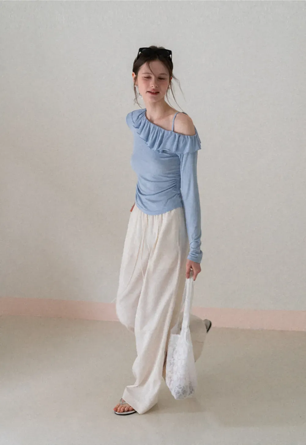 Wide Leg Drawstring Casual Pants