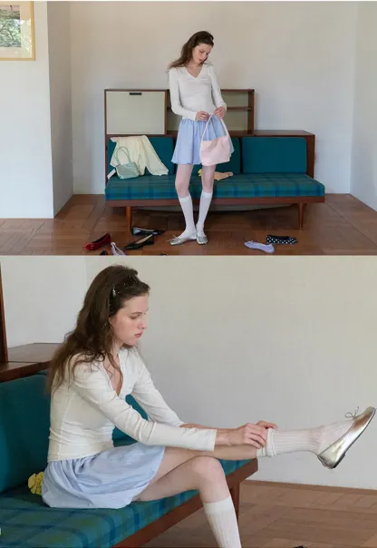 Puffed skirt with drawstring waist