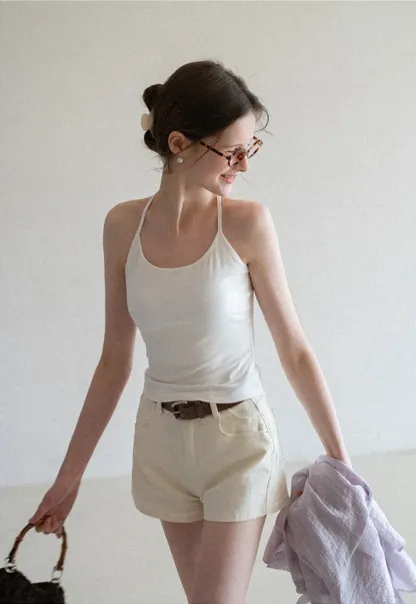 Slim Fit Tank Top with Thin Straps