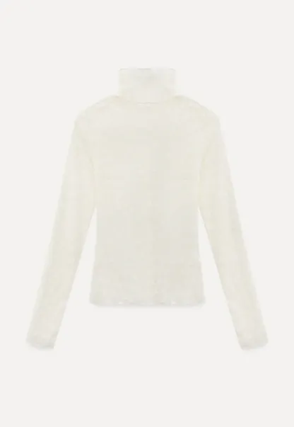 Sheer Star Print Long Sleeve Top