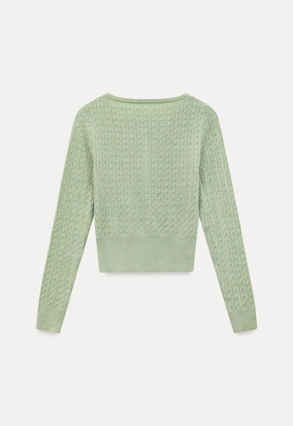 Cable Knit Long Sleeve Sweater with Button Detail