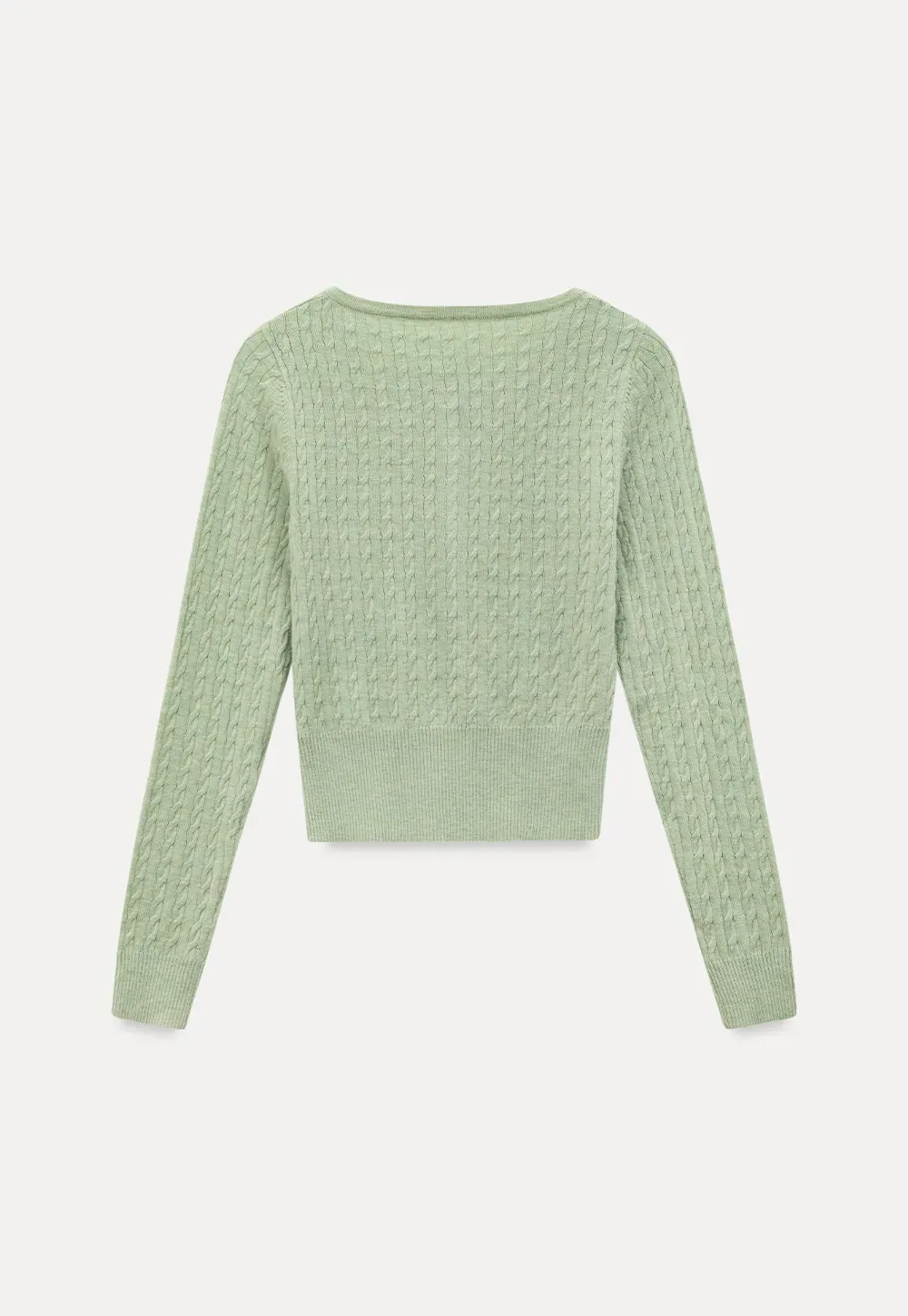 Cable Knit Long Sleeve Sweater with Button Detail