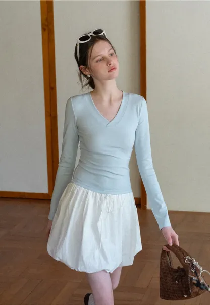 Long sleeve crew neck t shirt with fitted cut