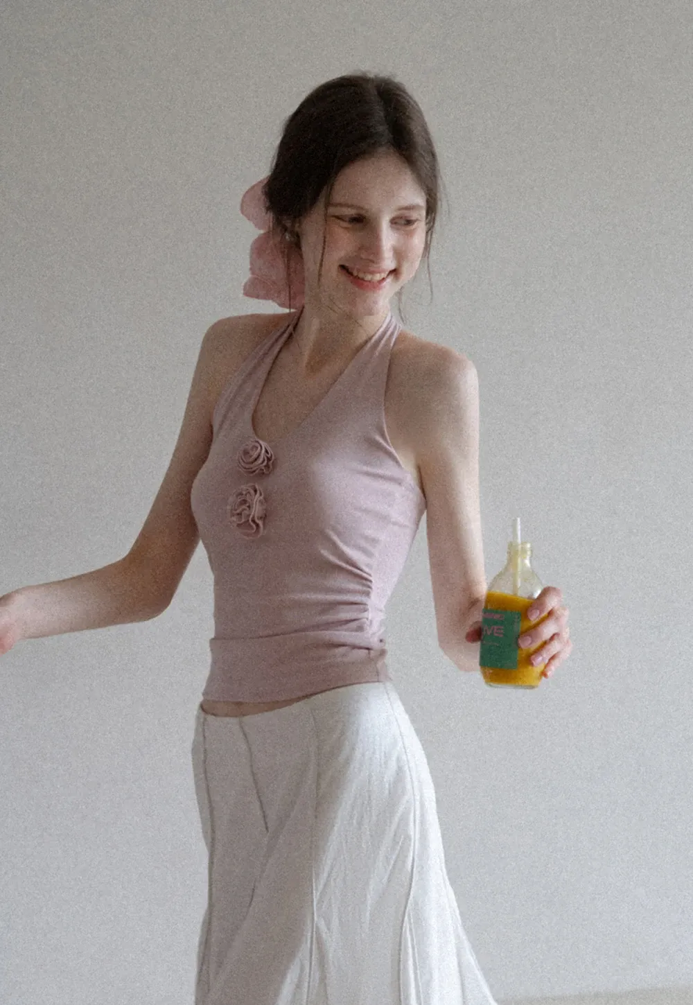 Women’s Rosette Halter Knit Tank