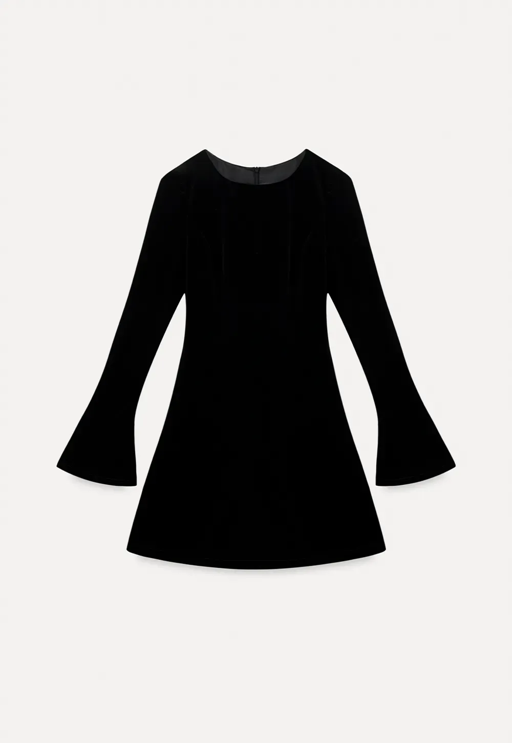 Elegant Velvet Mini Dress with Flared Sleeves