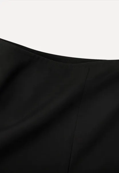 Plaid Skirt with Front Slit