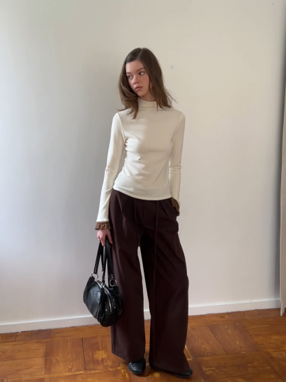 Women Pleated Wide-Leg Trousers