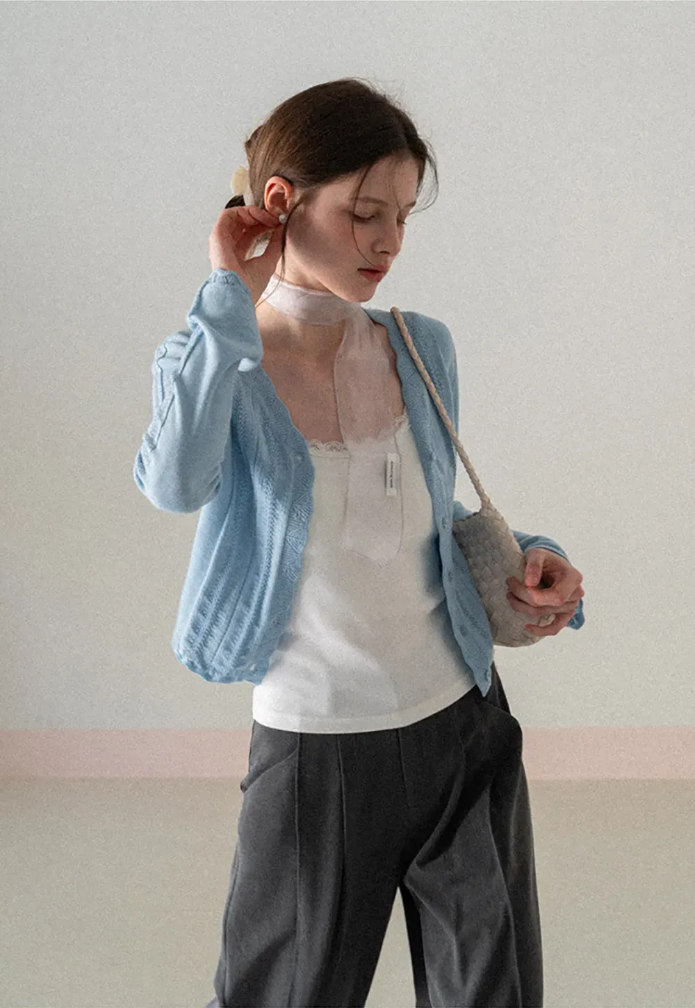 Lace Trimmed Sleeveless Camisole Top