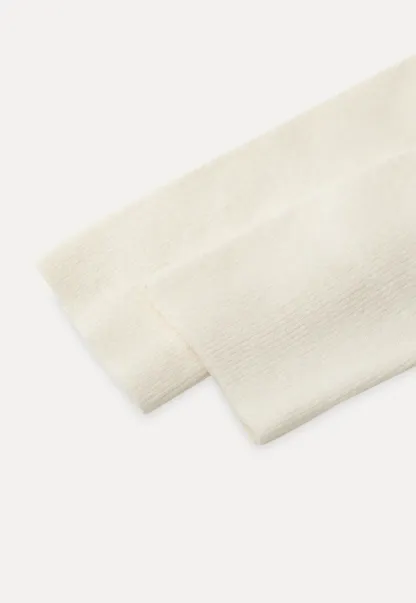 Elegant Off Shoulder Knit Sweater with Wave Detail