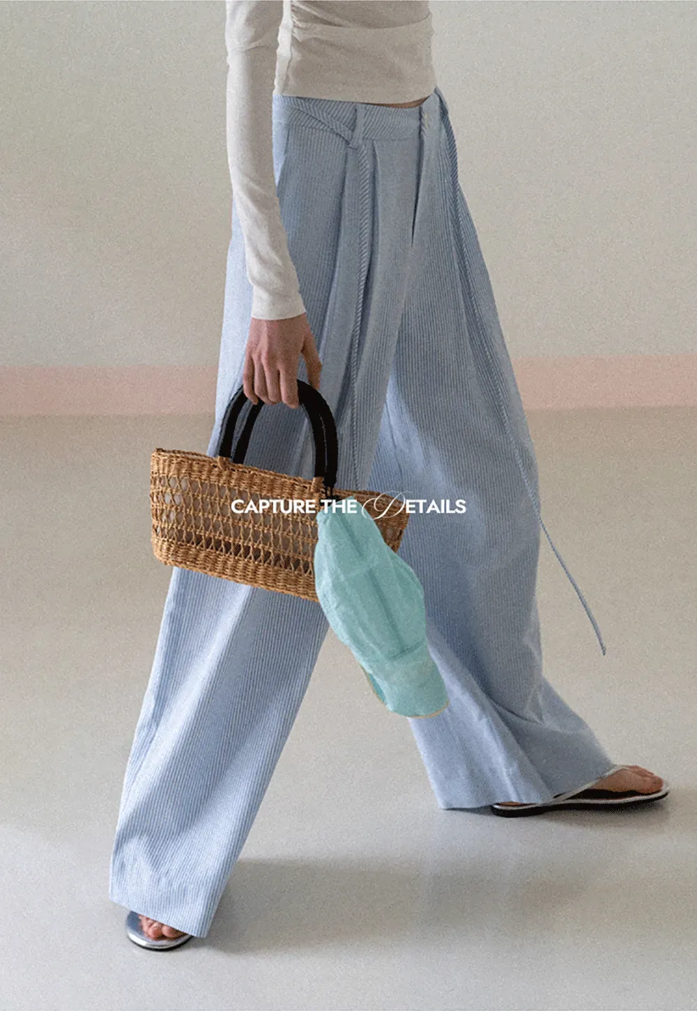 Wide Leg Pleated Casual Pants with Drawstring Waist