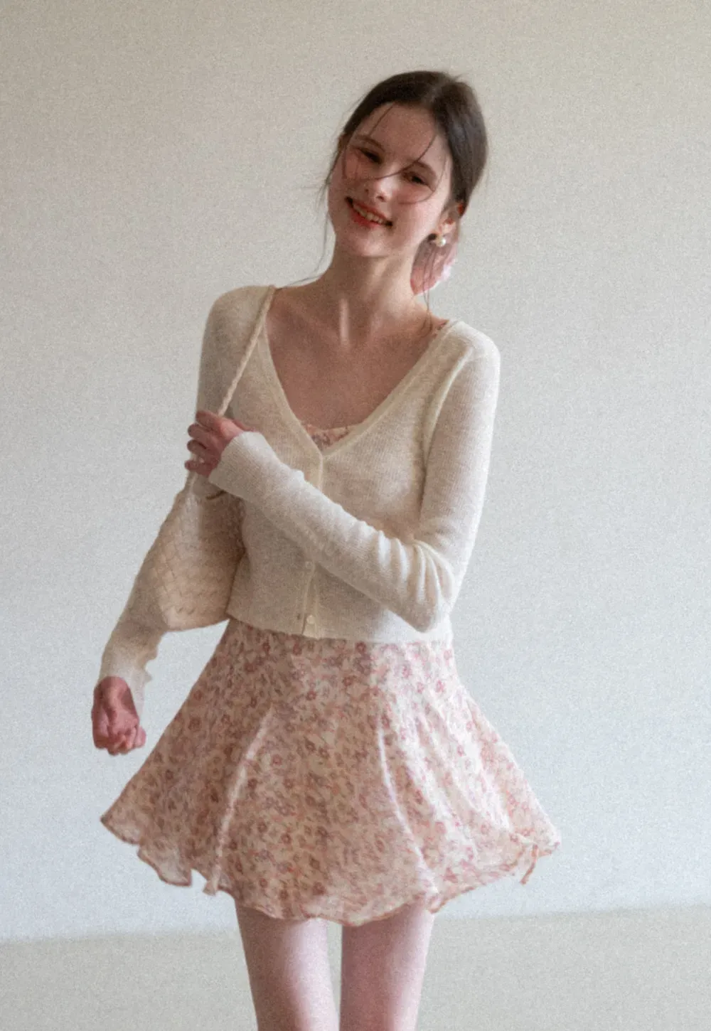 Lightweight Ribbed Knit Cardigan with Open Front