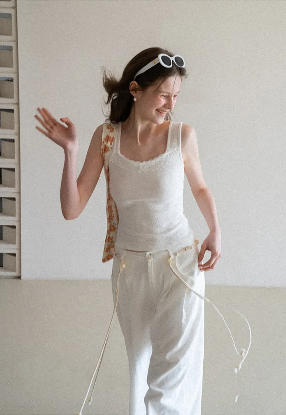 Casual Pants with Wide Legs and Pleats