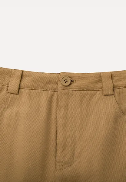 High waist pleated mini skirt with button front design