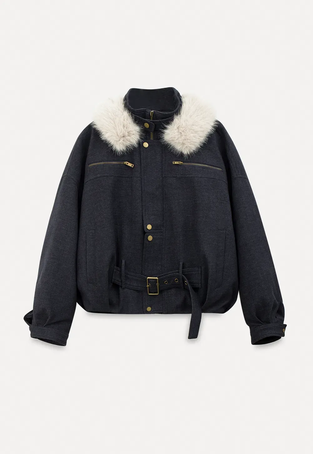 Stylish Fur-Collar Winter Jacket