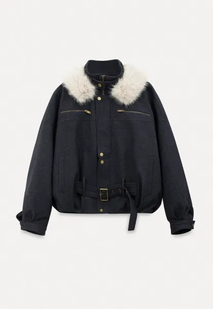 Stylish Fur-Collar Winter Jacket