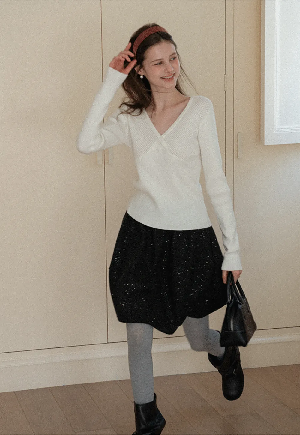 Sparkle Flare Skirt with Elastic Waist