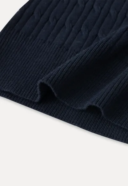 Cable Knit Short Sleeve Sweater with Collar