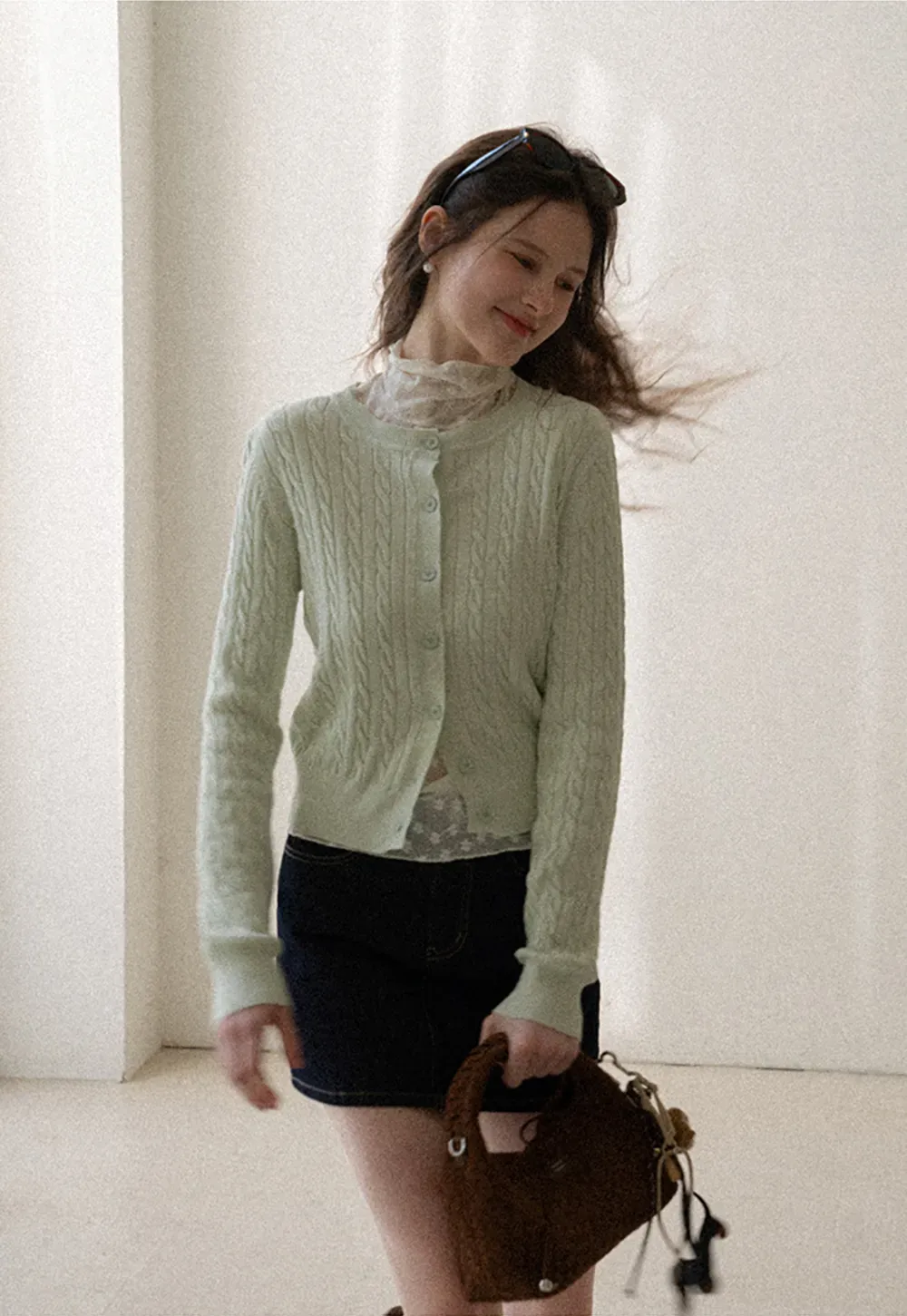 Sheer Star Print Long Sleeve Top