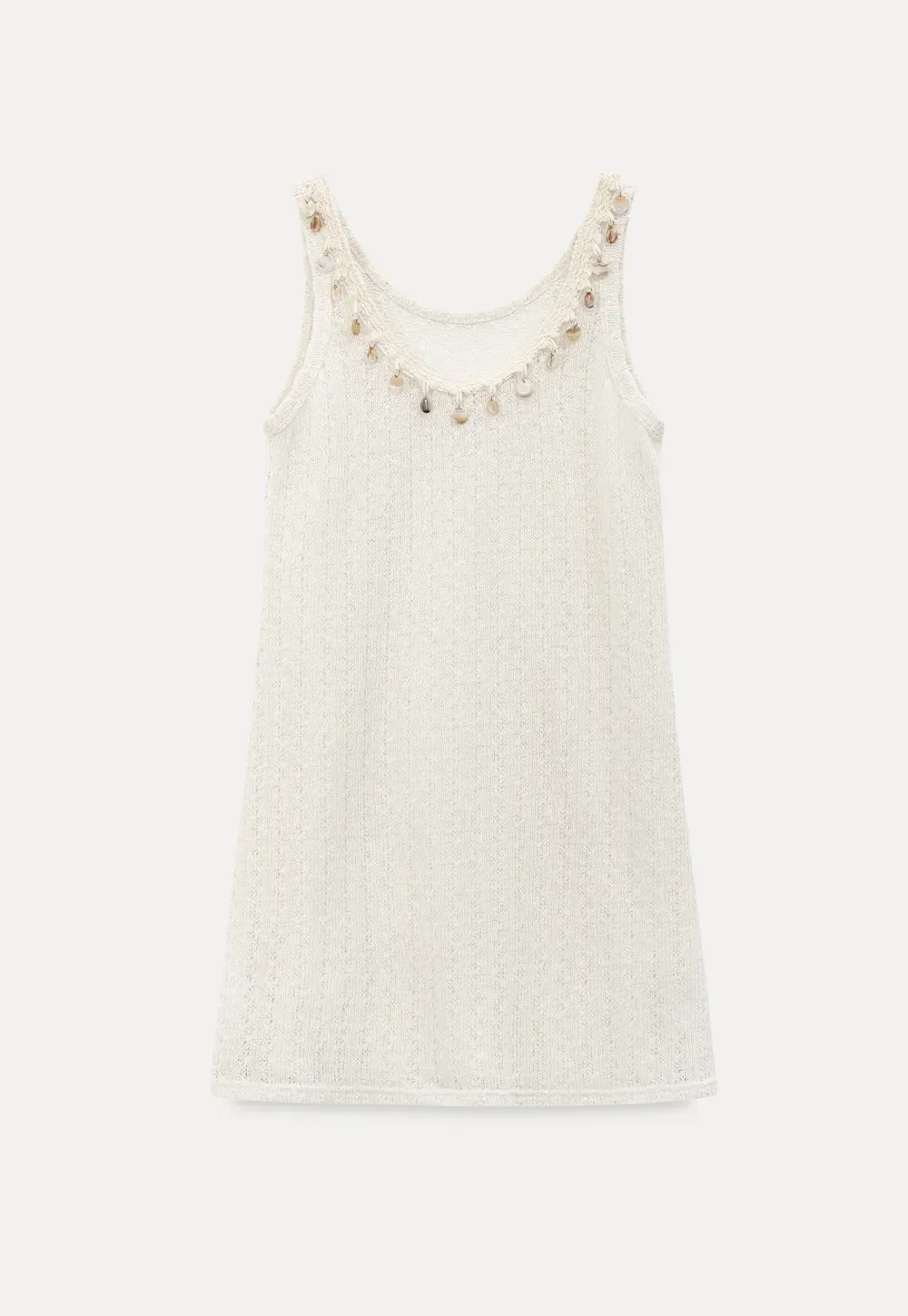 knitted sleeveless tank top with lace trim and button details