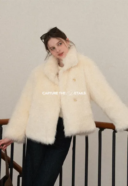 Cable Knit Crop Sweater with Collar