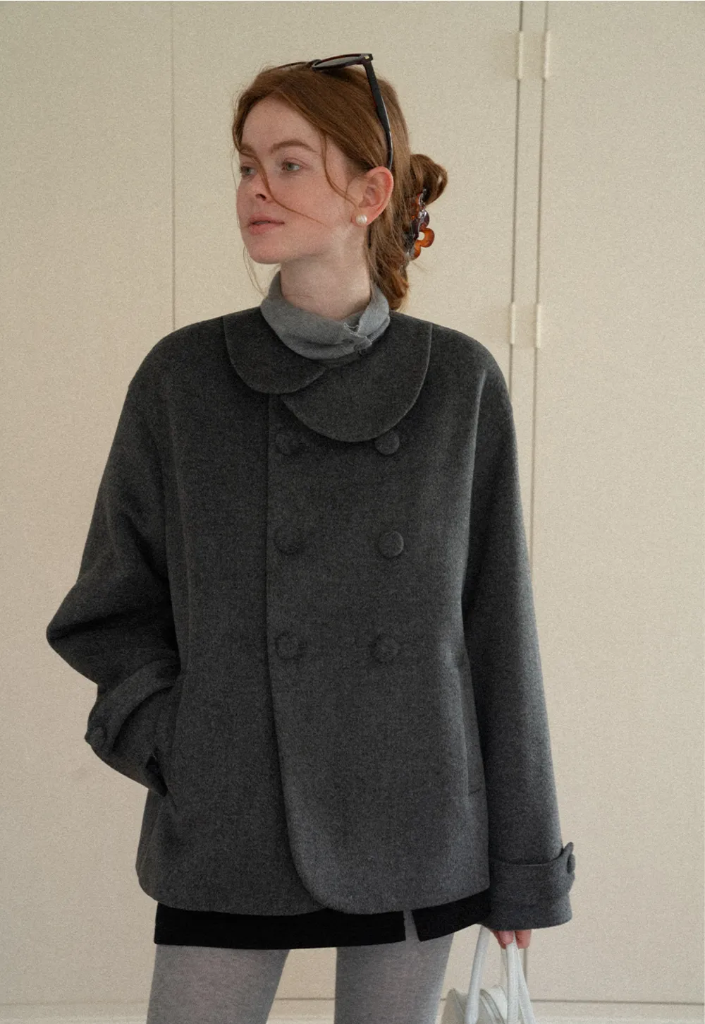 Elegant Wool Jacket for Women Simple Design Warm Coat