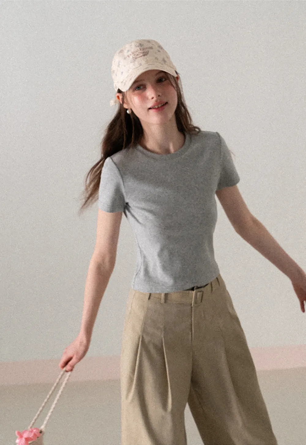 Wide Leg Pleated Casual Pants with Belt