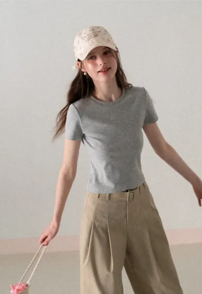 Wide Leg Pleated Casual Pants with Belt