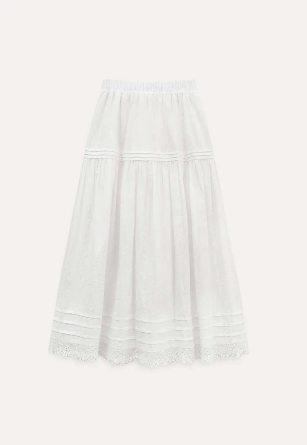 Elegant Tiered Lace Hem Skirt