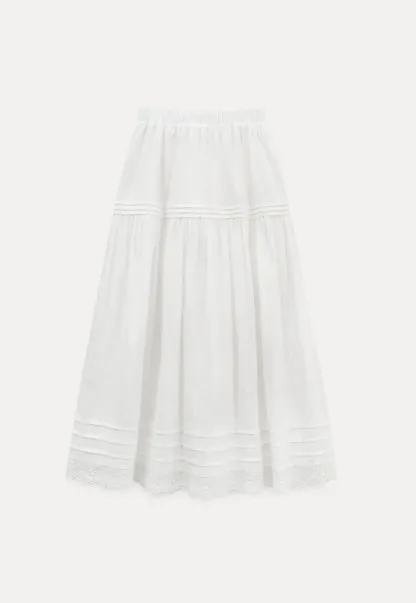 Elegant Tiered Lace Hem Skirt