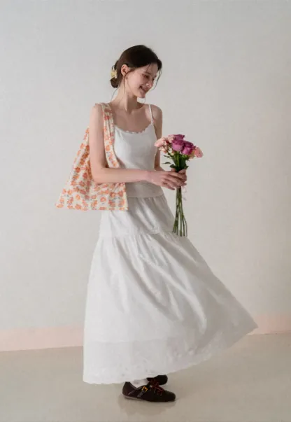 Lace Trimmed Sleeveless Camisole Top