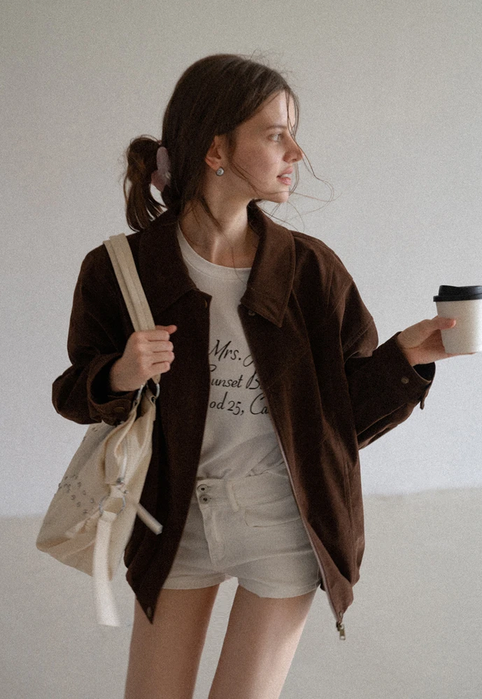 Suede Bomber Jacket